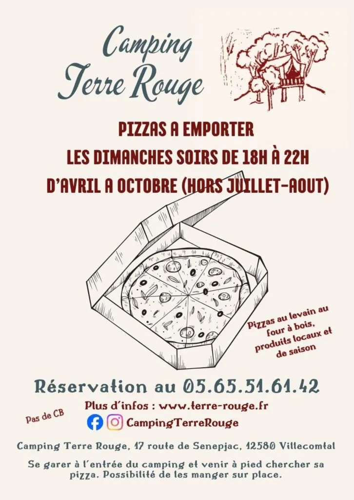 Nouveauté Pizza au levain au four à bois au camping Terre Rouge