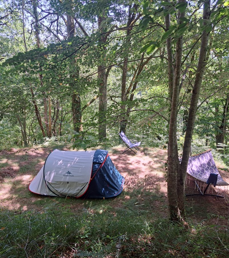Emplacement nu ombragé dans la foret. Camping Terre Rouge, petit camping nature, Villecomtal, Aveyron, Conques, Bozouls, Estaing, Espalion, authenticité, simplicité Emplacement nu ombragé dans la foret. Camping Terre Rouge, petit camping nature, Villecomtal, Aveyron, Conques, Bozouls, Estaing, Espalion, authenticité, simplicité